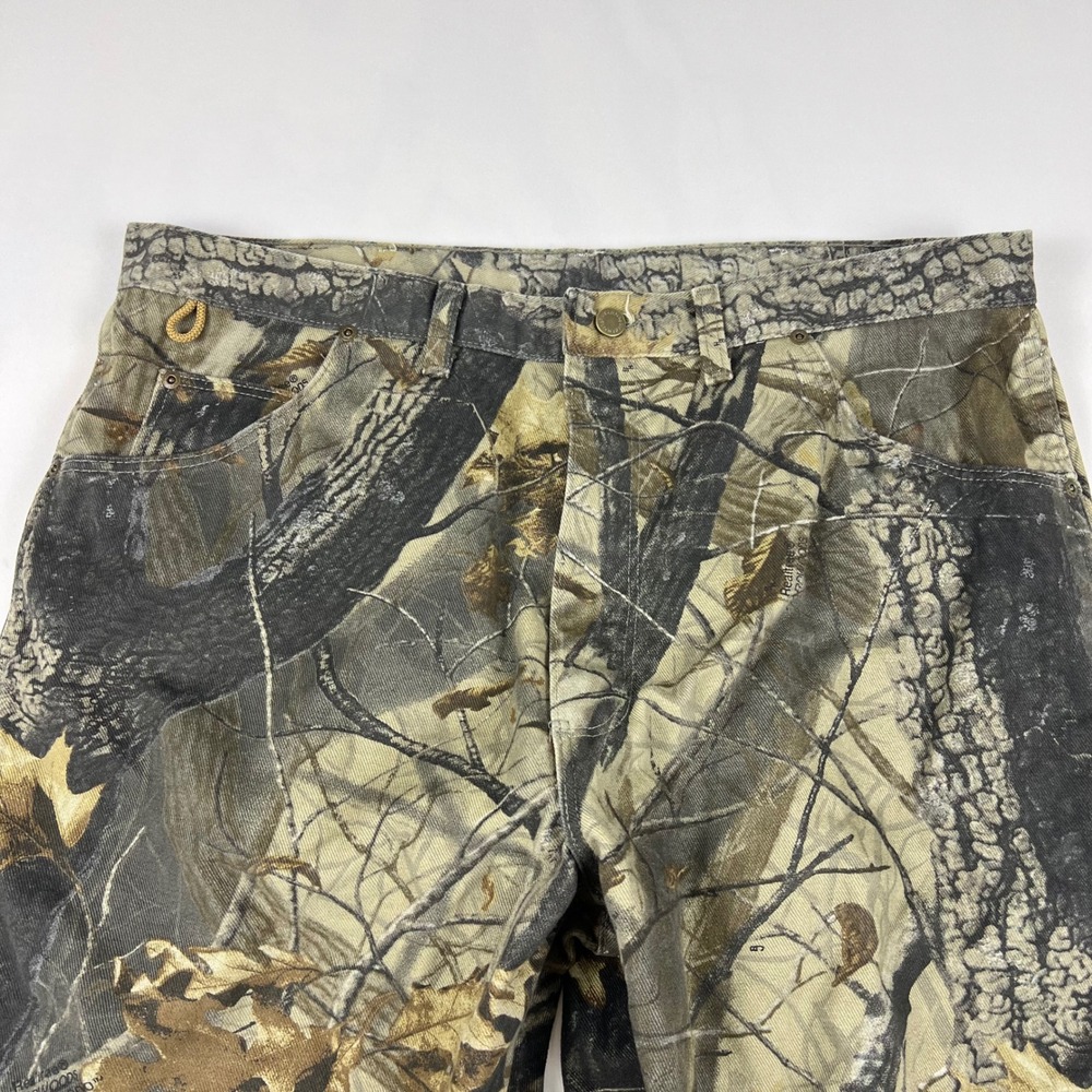 Wrangler Rugged Wear 40x32 Realtree Hardwoods Camo Cotton Pants Made in USA Good